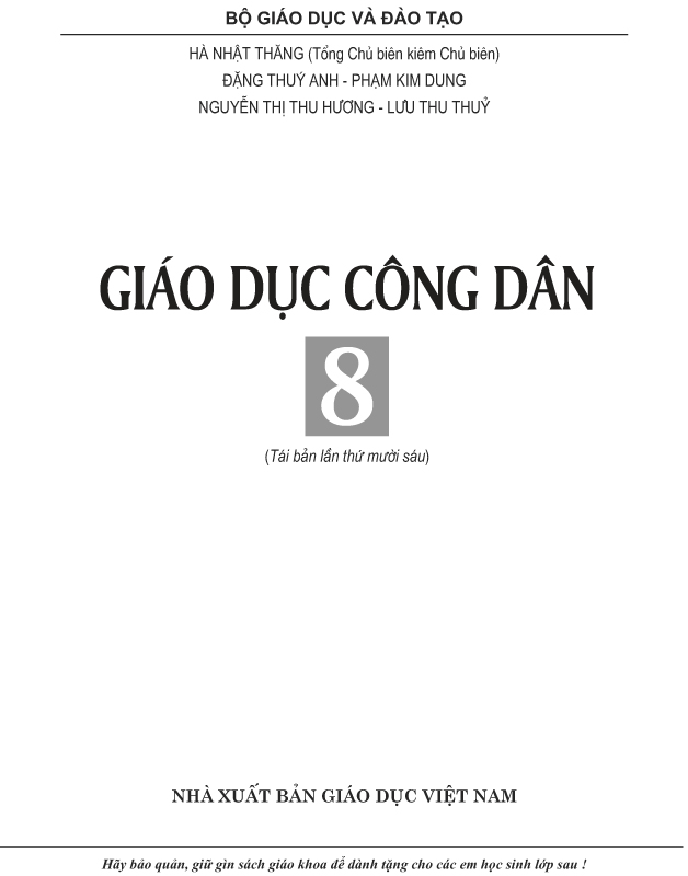 Sách Giáo Khoa Giáo Dục Công Dân 8