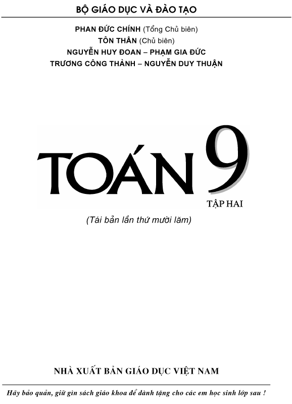 Sách Giáo Khoa Toán 9 Tập 2
