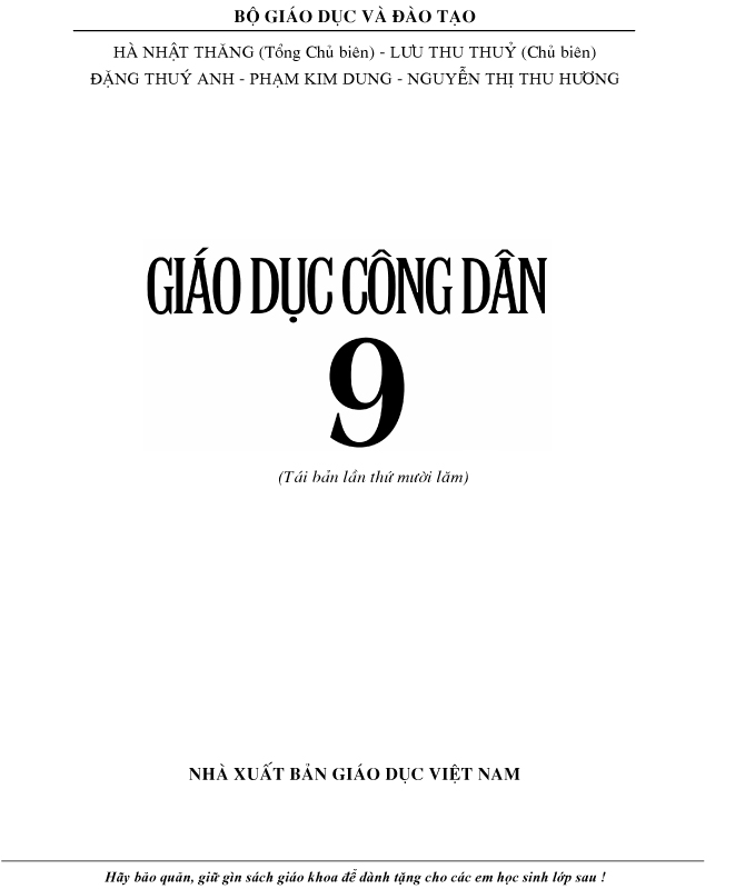 Sách Giao Khoa Giáo Dục Công Dân 9