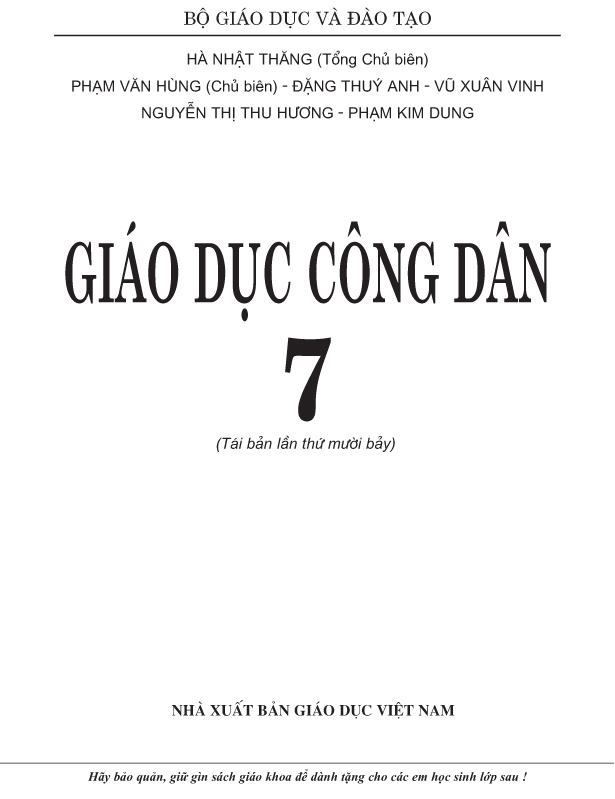 Sách Giáo Khoa Giáo Dục Công Dân 7